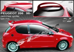SPOILER REAR ROOF TAILGATE PEUGEOT 206 BRAND WING ACCESSORIES - Picture 1 of 9