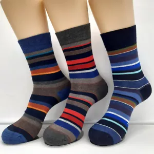 3 Pairs Women Bamboo Striped Socks without Rubber Extra Soft Edge 35-42 Color 3 - Picture 1 of 4