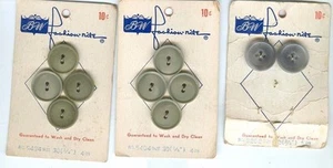 Vintage BW Fashion-Rite gray plastic buttons 6 1/2 cards New NIP Wash Dry Clean - Picture 1 of 2