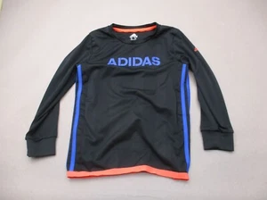 ADIDAS CLIMACOOL Size 7 Kids Unisex BLK Round Neck Long Sleeve Athletic Top 781 - Picture 1 of 7