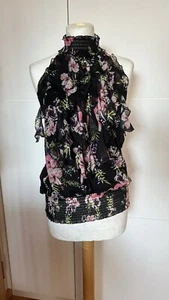 Amisu Neckholder Rückenfreies elegantes Oberteil Top Bluse Gemustert 36 38 - Eu - Bild 1 von 3