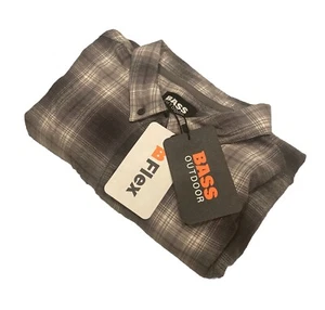 Camisa de franela Bass Outdoor para hombre grande gris a cuadros B flexible nueva con etiquetas, precio de venta sugerido por el fabricante 49 USD - Imagen 1 de 10