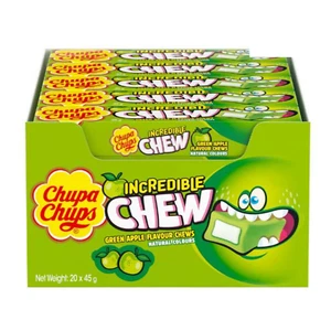 Chupa Chups Incredible Chew Green Apple Flavour 45g x 20 Halloween Treats Favour - Picture 1 of 2