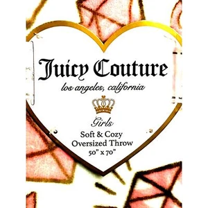 Juicy Couture Diamonds Plush Throw 50x70 Soft Designer Blanket Cozy Y2K - Picture 1 of 5