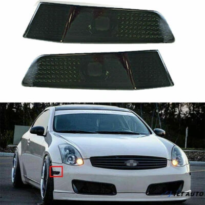 Par de luces marcadoras laterales negras aptas para Infiniti G35 Base Coupé 2003-2007 2 puertas 3,5 L Foto 1 de 4