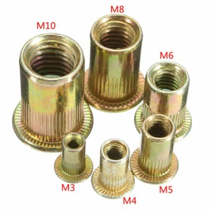 50/20 piezas acero M3 a M12 tuerca de remachado tuercas de remachado ciegas cabeza plana oferta roscada - Imagen 1 de 19