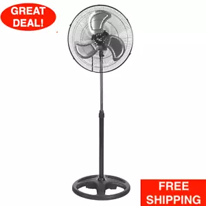 18" All Metal High Velocity Stand 3-Speed Oscillating Fan Heavy Duty Industrial - Picture 1 of 24