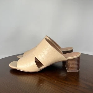 J. Jill Maelynn Sandal Womens 9 Tan Leather Block Heel On Peep Shoes SHU244001 - Picture 1 of 17