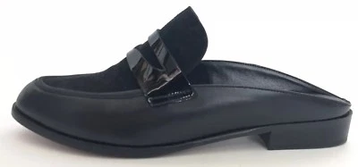 Robert Clergerie Women Shoes Size 38.5 NIB Black Mules Leather - Image 1 of 4