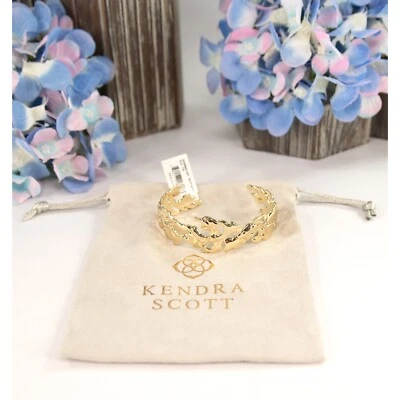 Bracelete Kendra Scott Savannah ouro 3D folha bracelete novo com etiquetas - Imagem 1 de 4
