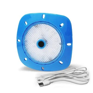 LED Poolbeleuchtung Magnet USB Poollampe Poollicht RGB Gehäuse BLAU - Bild 1 von 6