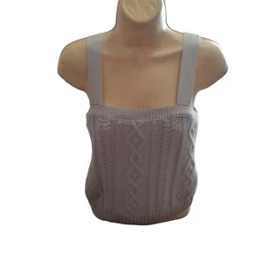 Zara Swank Top Maglione Tank Grigio Medio Argento Dettaglio Filo - Foto 1 di 6