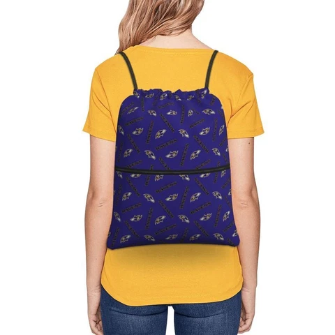 Baltimore Ravens Fans Drawstring Zipper Backpack Waterproof Travel Backpack Cover