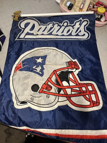 Vintage New England Patriots NFL Team Vertical Flag Red/Blue/Silver (28 x 40) Cover