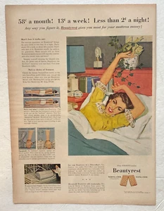 Beautyrest Vintage Print Ad 1952 Mattress Lady Simmons 10.5x14 In - Picture 1 of 2