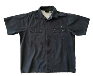 Genuine Dickies Men's XL Blue Short Sleeve Button Up Shirt Heavy Cotton Workwear - Picture 1 of 10