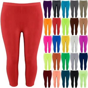 Plus Size Ladies Womens Gymming Running 3/4 Length Jog Bottoms Leggings - Picture 1 of 31