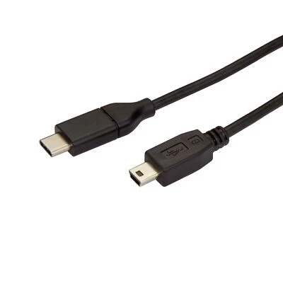 StarTech USB2CMB2M 6Ft USB-C to Mini-USB Cord M/M TB3 Charge Sync Black Cable - Image 1 of 3