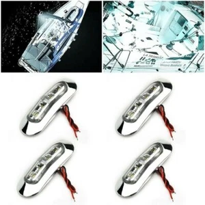 4x Marine Boat LED Courtesy Lights Cabin Deck Walkway Stair Light White/12V/24V - Picture 1 of 4