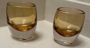 Juego de 2 candelabros votivos ámbar vidrio macizo pesado de 3" de alto - Imagen 1 de 2