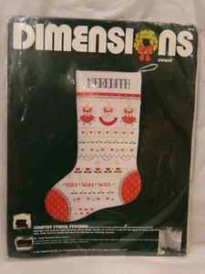 Dimensions Crewel Country Stencil Stocking #8048 Neu in Verpackung 1985 Candlewicking Christmas - Bild 1 von 3