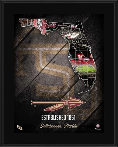 Florida State Seminoles 10.5" x 13" 2018 Sublimated State Plaque Cover
