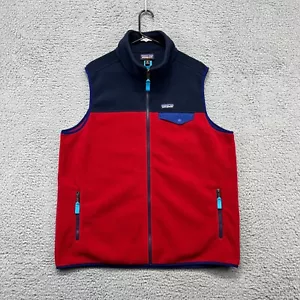 Patagonia Lightweight Synchilla Full Zip Vest XL Red Navy Colorblock Fleece Gorp - Picture 1 of 14