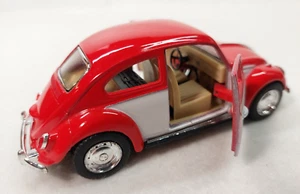 1967 Classic Diecast Volkswagen Beetle 1:32 Scale RED Kinsmart  VTG FAST SHIP - Picture 1 of 9