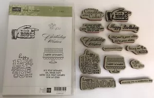 STAMPIN' UP! BRING ON THE CAKE Cling Rubber Stamps Set of 13 #121958 Retired - Picture 1 of 4