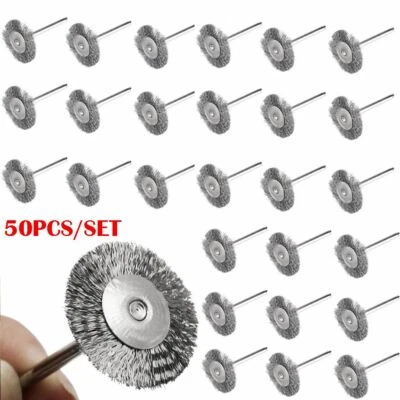 50Pack/Set Stainless Steel Wire Brush For Dremel Rotary Tool die grinder wheel - Image 1 of 4