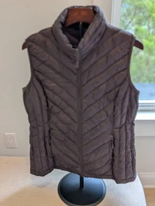 32 Degrees Heat Sz M Packable Puffer Full Zip Pockets Vest Plum Purple Brown - Picture 1 of 7