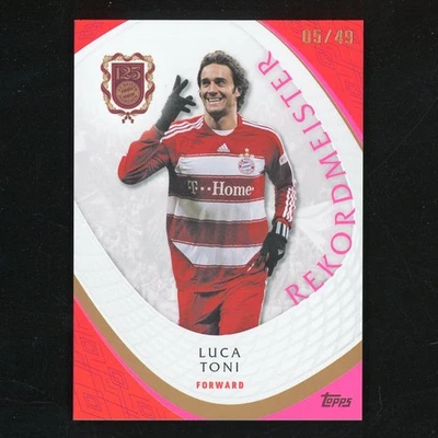 2025 Luca Toni Topps Bayern Munich 125 Years Rekordmeister Pink 5/49 59464 - Image 1 of 2