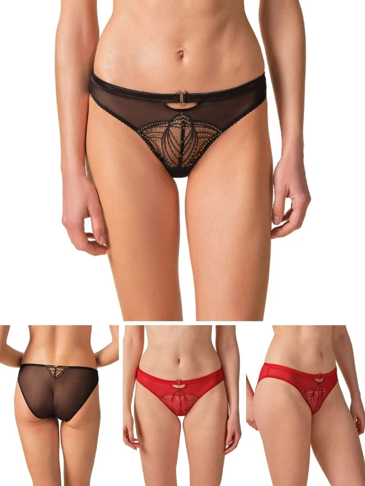 Gossard Viva Brief Knickers Sheer Embroidered Mid Rise Lined Briefs Lingerie