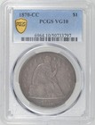 1870 CC SEATED LIBERTY SILVER DOLLAR PCGS VG10 TOUGH CARSON CITY DATE 1870 CC SEATED LIBERTY SILVER DOLLAR PCGS VG10 TOUGH CARSON CITY DATE