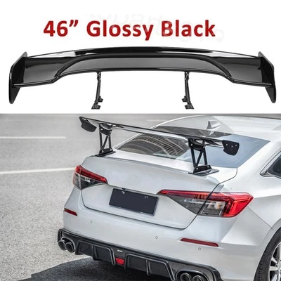 For Honda Civic Del Sol Glossy Black 46" GT-Style Rear Trunk Spoiler Racing Wing Foto 1 de 4