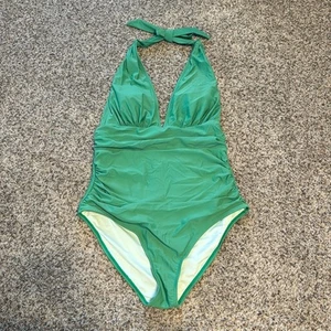 Cupshe V-Ausschnitt Neckholder Rückenfrei Rüschen Bauch Kontrolle Damen Badeanzug Gr. L - Bild 1 von 7