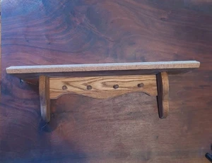 Vintage massive Eiche Holz Regal Platte Nut Heringe Landhaus Landhaus 20,5 x 5,5 x 6,5" - Bild 1 von 5