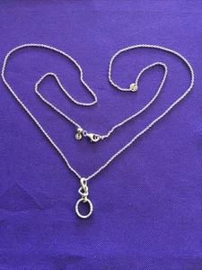 Vintage Pandora 925 Ale geknotetes Herz Anhänger Kette Halskette 24" - Bild 1 von 8