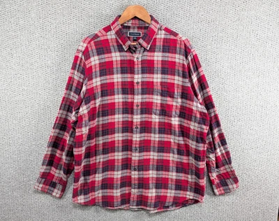 Club Room Men's Red Check Plaid Super Soft Flannel Casual Button Down Shirt XL - Image 1 of 4