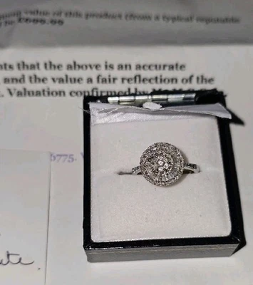 9Ct White Gold, 1/2 Ct Diamond Vintage Style Swirl Engagement Ring - Image 1 of 4