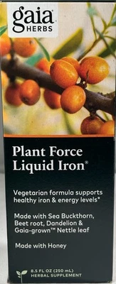 Hierro líquido Gaia Herbs Plant Force, fórmula vegetariana, 8,5 oz. - CAD: 1/27 Foto 1 de 2