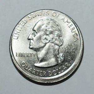 180m. 1999 D GEORGIA STATE QUARTERS STRUCK OFF CENTER ERROR & PARTIAL COLLAR - Picture 1 of 3