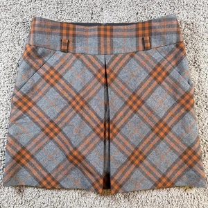 Minifalda limitada a cuadros línea A para mujer 8 naranja gris otoño boho Y2K preppy retro - Imagen 1 de 7