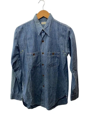 WAREHOUSE 批量 3019 西约克带木质纽扣,尺寸 36,靛蓝牛仔布 — 第 1/4 张图片