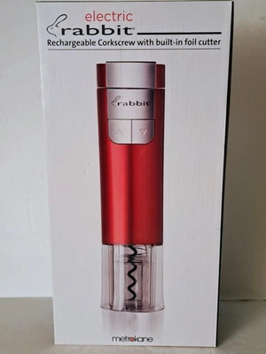 Sacacorchos eléctrico recargable para conejo abridor de vino con cortador de papel de aluminio incorporado Foto 1 de 4