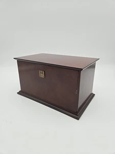 Vintage Bombay Company Wood Cherry Floppy Diskette Storage Box Display 3.5 Disk - Picture 1 of 9