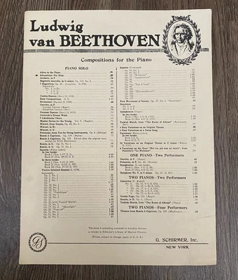 Albumblatt Fur Elise Piano Solo 1937 Ludwig van Beethoven Sheet Music - Image 1 of 4