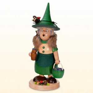 DWU Wichtelfrau Blaubeersammlerin grün Räucherfrau Erzgebirge Fachhand neu 2025 - Bild 1 von 1