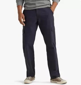 NEW Wrangler Mens Cargo Pants Authentic Fit 6 Pockets 100% Cotton Navy 32x32 - Picture 1 of 8