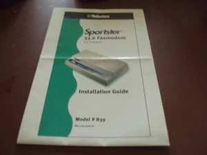 US Robotics Sportster 33.6 Guida all'installazione modem fax/manuale MODELLO # 839 - Foto 1 di 3